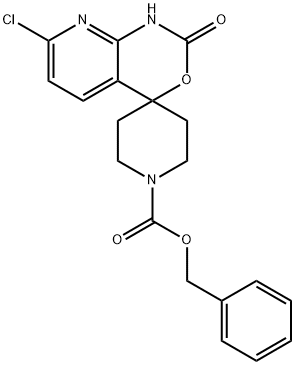 7<i></i>'-氯苄基-2<i></i>'-氧代-1<i></i>',2<i></i>'-二氢螺[哌啶-4,4<i></i>'-吡啶并[2,3-D][1,3]恶嗪-1-羧酸苄酯 结构式