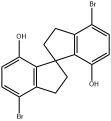 4,4<i></i>'-二溴-2,2<i></i>',3,3<i></i>'-四氢-1,1<i></i>'-螺双[1H-茚]-7,7<i></i>'-二醇 结构式