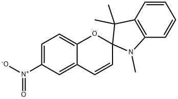 螺[1,3,3-三甲基吲哚-(6<i></i>'-硝基苯并二氢吡喃)] 结构式