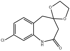 8-氯-3,5-二氢螺环[苯并[B]氮杂卓-4,2<i></i>'-[1,3]二氧戊环]-2(1H)-酮 结构式