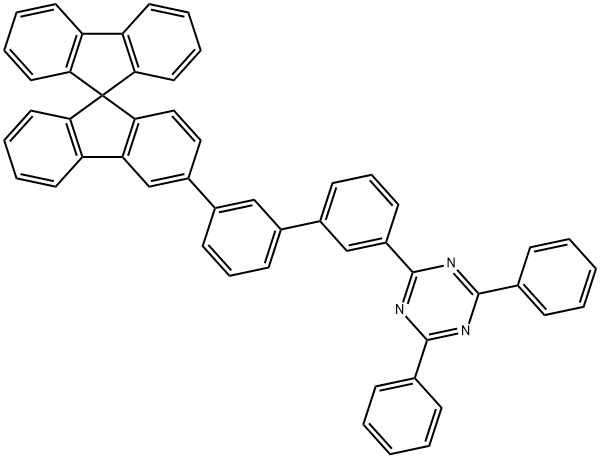 1,3,5-TRIAZINE, 2,4-DIPHENYL-6-[3<i></i>'-(9,9<i></i>'-SPIROBI[9H-FLUOREN]-3-YL)[1,1<i></i>'-BIPHENYL]-3-YL]- 结构式