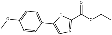 ETHYL 5-(4-METHOXYPHENYL)-1,3-OXAZOLE-2-CARBOXYLATE, 1441-37-8, 结构式
