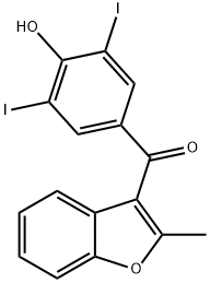 3-(3,5-二碘-4-羟基苯甲酰)-2-甲基-苯并呋喃, 10402-56-9, 结构式