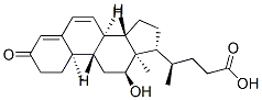 (4R)-4-[(8R,9S,10R,12S,13R,14S,17R)-12-羟基-10,13-二甲基-3-氧代-1,2,8,9,11,12,14,15,16,17-十氢环戊烯并[A]菲-17-基]戊酸, 13535-96-1, 结构式