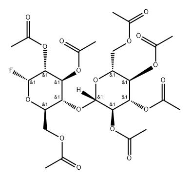 4-O-(2,3,4,6-四-O-乙酰基-BETA-D-吡喃葡萄糖基)-ALPHA-D-吡喃葡萄糖基氟化物三乙酸酯, 14227-64-6, 结构式