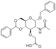 苄基2-乙酰氨基-4,6-O-亚苄基-3-O-(羧甲基)-2-脱氧-Α-D-吡喃葡萄糖苷, 14595-22-3, 结构式