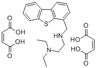 4-(2-DIAETHYLAMINOAETHYLAMINOMETHYL)DIBENZOTHIOPHEN DI(HYDROGENMALEAT) [GERMAN, 19950-80-2, 结构式