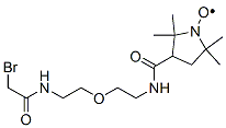 3-[2-[2-(2-溴乙酰胺)乙氧基]乙基氨甲酰基]-2,2,5,5-四甲基吡咯烷-1-氧自由基, 100900-39-8, 结构式