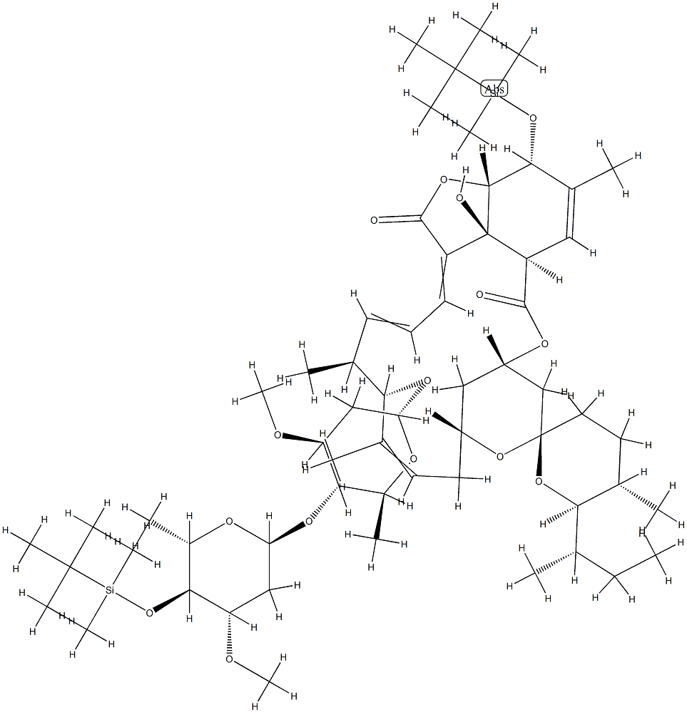 5-O-Demethyl-4,5-bis-O-[(1,1-dimethylethyl)dimethylsilyl]-22,23-dihydro-28-oxo-Avermectin A1a, 102190-51-2, 结构式