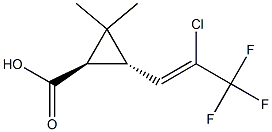 (1R,3S)-3-[(1Z)-2-Chloro-3,3,3-trifluoro-1-propen-1-yl]-2,2-dimethylcyclopropanecarboxylic Acid, 104531-15-9, 结构式