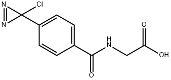 N-[4-(3-氯-3H-双吖丙啶-3-基)苯甲酰基]甘氨酸, 104745-67-7, 结构式