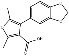 4-(1,3-苯并二唑-5-基)-2,5-二甲基-3-呋喃甲酸, 104794-31-2, 结构式