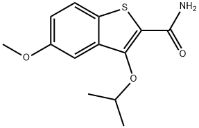 3-isopropoxy-5-methoxybenzo(b)thiophene-2-carboxamide, 104796-05-6, 结构式