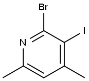 2-溴-3-碘-4,6-二甲基吡啶, 104830-09-3, 结构式