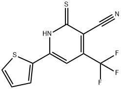 2-疏基-6-(2-噻吩基)-4-三氟代甲基吡啶-3-腈, 104960-50-1, 结构式