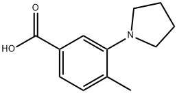 4-甲基-3-(1-吡咯烷基)苯甲酸, 107946-74-7, 结构式