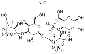 O-3,6-脱水-ALPHA-D-吡喃半乳糖基-(1-3)-O-BETA-D-吡喃半乳糖基-(1-4)-O-3,6-脱水-ALPHA-D-吡喃半乳糖基-(1-3)-D-半乳糖 4-(硫酸氢酯)单钠盐, 108321-78-4, 结构式