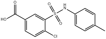 4-氯-3-{[(4-甲基苯基)氨基]磺酰基}苯甲酸, 109029-98-3, 结构式