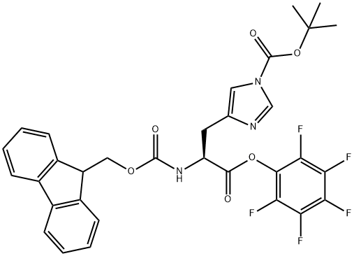 FMOC-HIS(BOC)-OPFP, 109053-20-5, 结构式