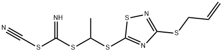 [(3-ALLYLTHIO-1,2,4-THIADIAZOL-5-YLTHIO)METHYL] METHYL CYANOCARBONIMIDODITHIOATE, 109348-97-2, 结构式