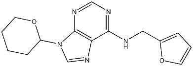 N-糠基-9-四氢吡喃-2-基-9H-嘌呤-6-胺, 109403-64-7, 结构式