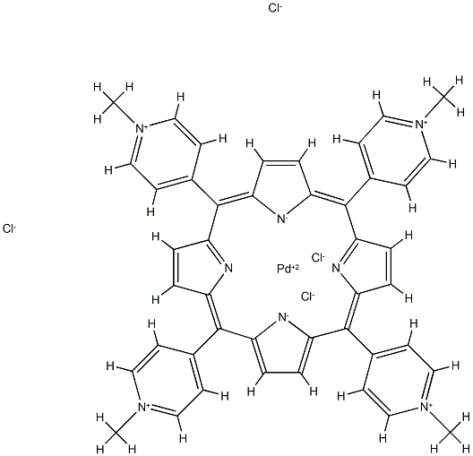 外消旋-四(N-甲基-4 - 吡啶基)卟吩四氯化钯(II), 110314-07-3, 结构式