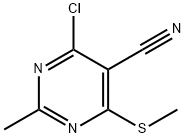 4-氯-2-甲基-6-(甲硫基)嘧啶-5-甲腈, 112969-42-3, 结构式