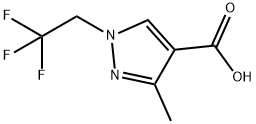 3-甲基-1-(2,2,2-三氟乙基)-1H-吡唑-4-羧酸, 113100-55-3, 结构式