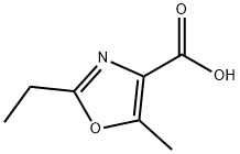 2-乙基-5-甲基-1,3-噁唑-4-羧酸, 113366-77-1, 结构式