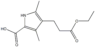 4-(3-乙氧基-3-氧代丙基)-3,5-二甲基-1H-吡咯-2-羧酸, 113380-34-0, 结构式