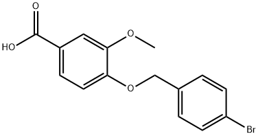 4-(4-溴苄基)氧基-3-甲氧基-苯甲酸, 113457-37-7, 结构式