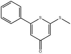 2-Methylthio-6-phenyl-4H-thiopyran-4-one, 113544-16-4, 结构式