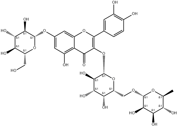 槲皮素3-O-刺槐糖苷-7-O-葡萄糖苷, 115794-37-1, 結(jié)構(gòu)式