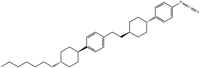 1-[4-(反-4-庚基環(huán)己基)苯基]-2-[反-4-(4-異硫氰基苯)環(huán)己基]乙烷, 117736-18-2, 結構式