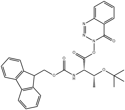 N-芴甲氧羰基-O-叔丁基-L-苏氨酸-3,4-二氢-3-羟基-4-氧-1,2,3-苯并三嗪酯, 119767-84-9, 结构式