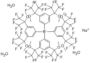 四[3,5-二(1,1,1,3,3,3-六氟-2-甲氧基-2-丙基)苯基]硼酸钠三水合物, 120945-63-3, 结构式