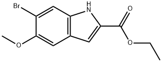 5-甲氧基-6-溴吲哚-2-甲酸乙酯, 128593-40-8, 结构式