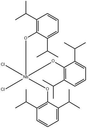 三(2,6-二异丙基苯氧基)氯化铌(V), 129896-75-9, 结构式