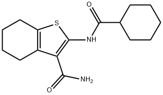 2-(环己烷羰基氨基)-4,5,6,7-四氢-1-苯并噻吩-3-甲酰胺, 142995-02-6, 结构式