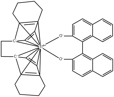 [(R,R)-亚乙基-双-(4,5,6,7-四氢-1-茚基)]钛(IV)(R)-1,1`-联二萘-2,2`-二酚盐, 143063-72-3, 结构式