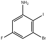 3-溴-5-氟-2-碘苯胺, 144580-08-5, 结构式