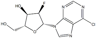 6-氯-9-(2-脱氧-2-氟-Β-D-呋喃核糖基)嘌呤, 150863-84-6, 结构式
