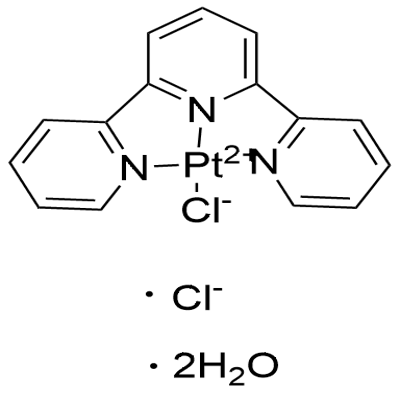 氯(2,2`:6`,2``-三联吡啶)二氯化铂水合物, 151120-25-1, 结构式