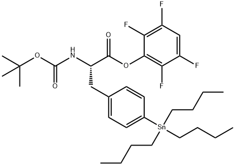 N-[叔丁氧羰基]-4-(三丁基锡烷基)-L-苯丙氨酸 2,3,5,6-四氟苯基酯, 151842-31-8, 结构式