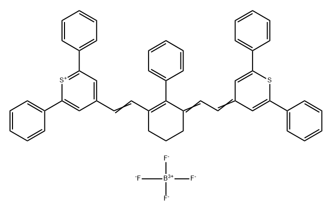 4-(2-[3-([2,6-二苯基-4H-噻喃-4-基亚基]亚乙基)-2-苯基-1-环己烯-1-基]乙烯基)-2,6-二苯基噻喃四氟硼酸盐, 155614-04-3, 结构式