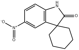 1,3-二氢-5-硝基-3-螺环己烷吲哚-2-酮, 156232-54-1, 结构式