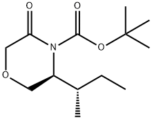 4-T-BOC-(5S)-5-[(1S)-METHYLPROPYL]-MORPHOLIN-3-ONE, 160141-21-9, 結構式