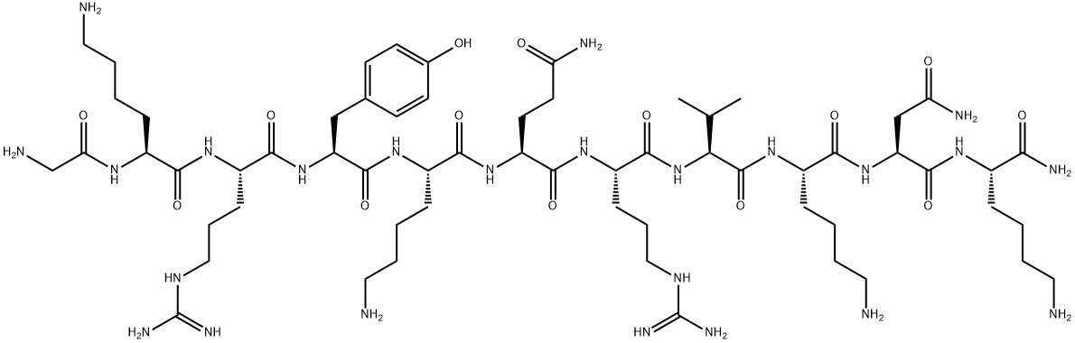 GLY-LYS-ARG-TYR-LYS-GLN-ARG-VAL-LYS-ASN-LYS-NH2, 160489-86-1, 结构式