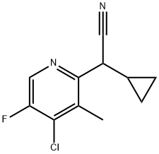 2-(4-氯-5-氟-3-甲基吡啶-2-基)-2-环丙基乙腈, 169749-86-4, 结构式