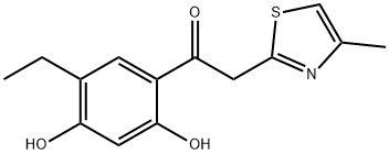 1-(5-乙基-2,4-二羟基苯基)-2-(4-甲基噻唑-2-基)乙烷-1-酮, 170466-78-1, 结构式